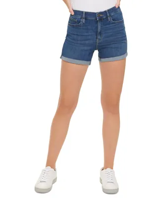 Calvin Klein Jeans Women's High-Rise Roll-Cuff Shorts