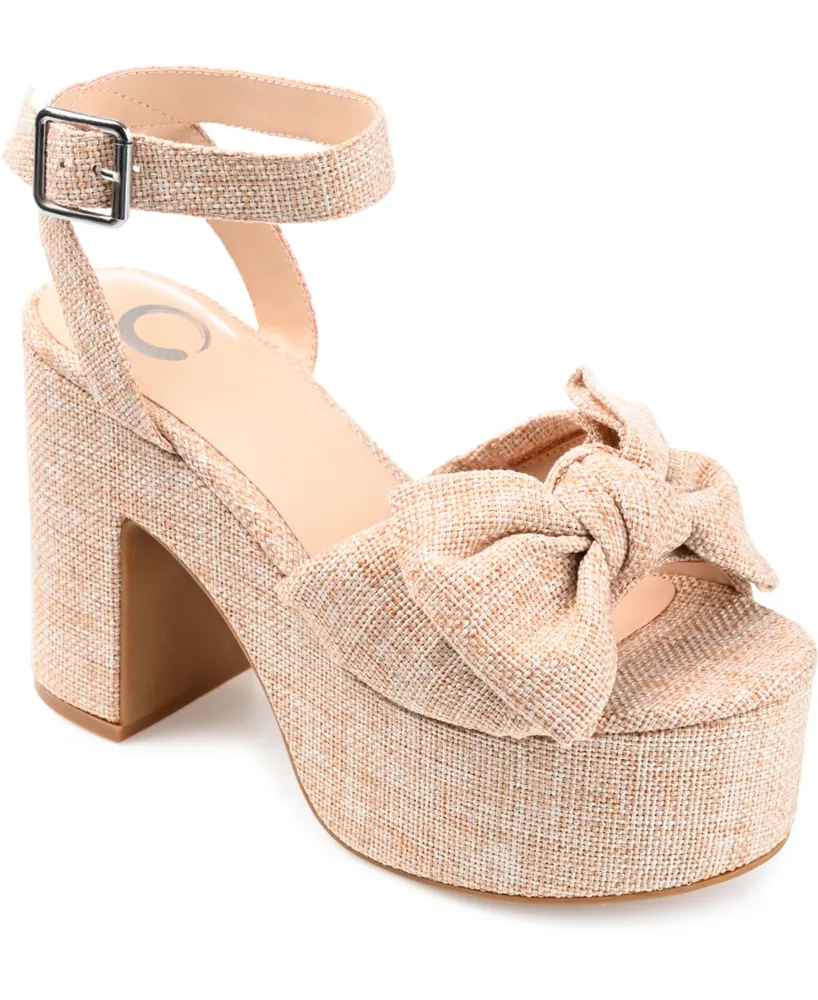 Journee Collection Women's Zenni Platform Bow Sandals