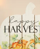 Glitzhome "Happy Harvest" Wooden Pumpkin Table Sign, 9.75"
