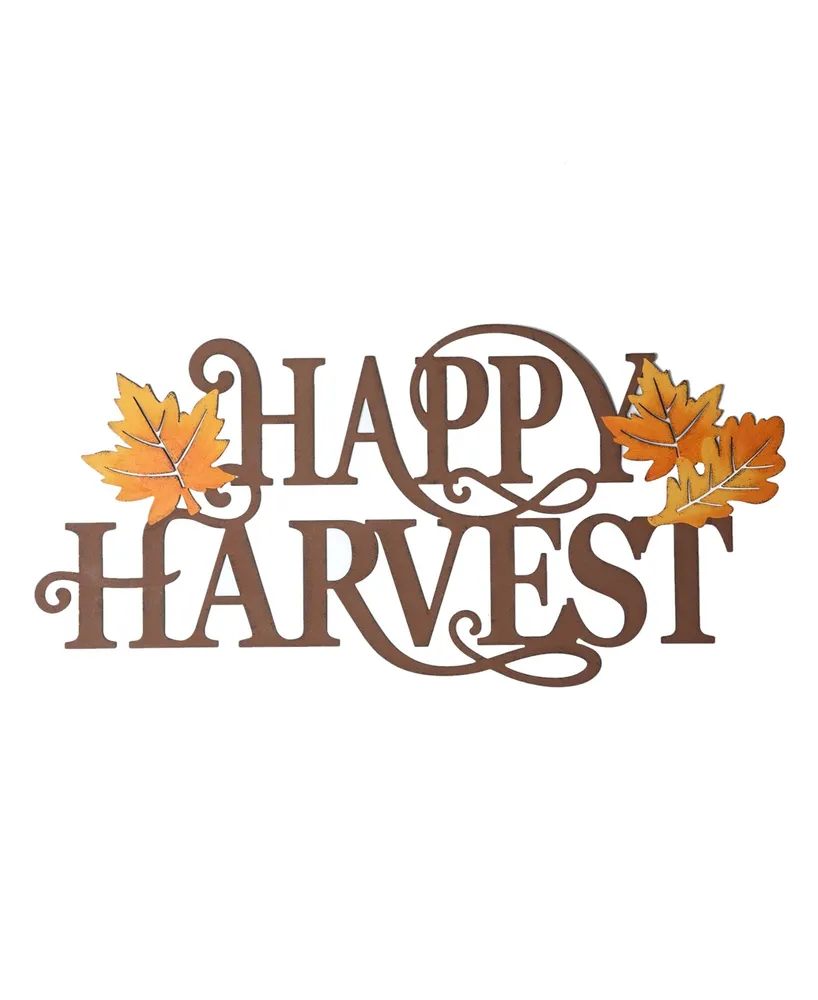 Glitzhome Metal "Happy Harvest" Wall Decor, 23.75"