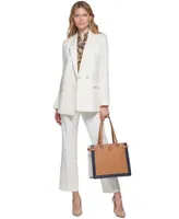 Tommy Hilfiger Womens Double Breasted Longline Blazer Cropped Wide Leg Pants