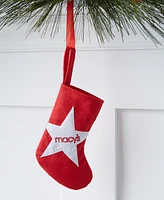 Holiday Lane Macy's White Star with Red Mini Stocking Ornament, Created for Macy's