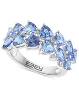 Effy Tanzanite Trillion Double Row Ring (3-1/3 ct. t.w.) in Sterling Silver