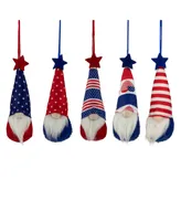 Patriotic 4th of July Americana Gnome Ornaments, Set of 5