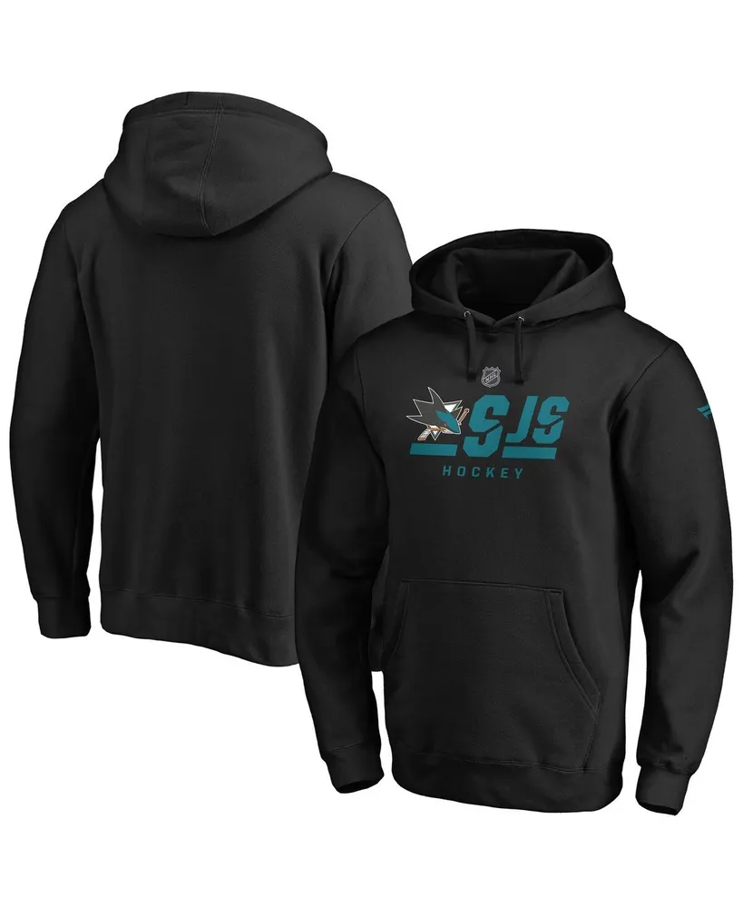 Men's Fanatics Black San Jose Sharks Authentic Pro Secondary Logo Pullover Hoodie