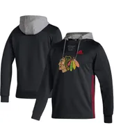 Men's adidas Black Chicago Blackhawks Skate Lace Aeroready Pullover Hoodie