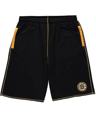 Men's Black Boston Bruins Big and Tall French Terry Shorts