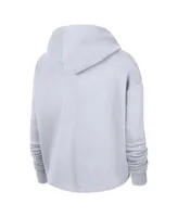 Women's Nike White La Clippers 2021/22 City Edition Essential Logo Cropped Pullover Hoodie