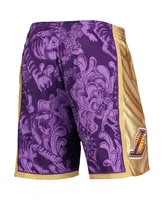 Men's Mitchell & Ness Purple Los Angeles Lakers Hardwood Classics Lunar New Year Swingman Shorts