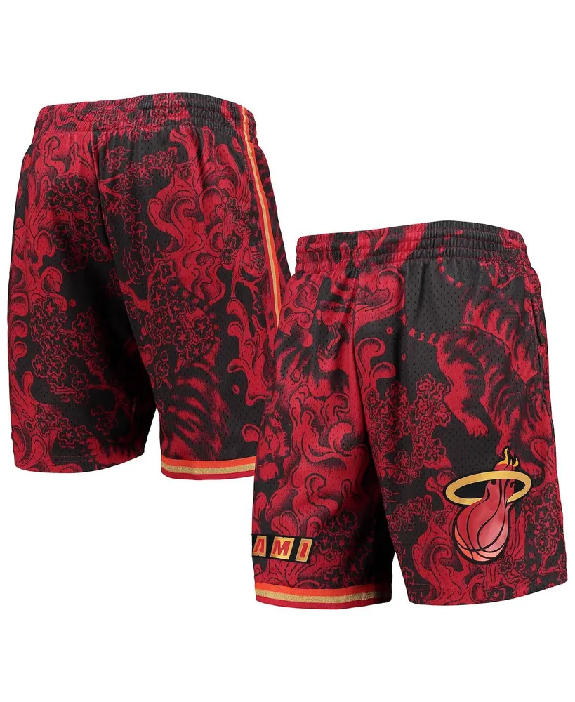 Men's Mitchell & Ness Red Miami Heat Hardwood Classics Lunar New Year Swingman Shorts