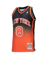 Men's Mitchell & Ness Latrell Sprewell Orange, Black New York Knicks 1998/99 Hardwood Classics Fadeaway Swingman Player Jersey