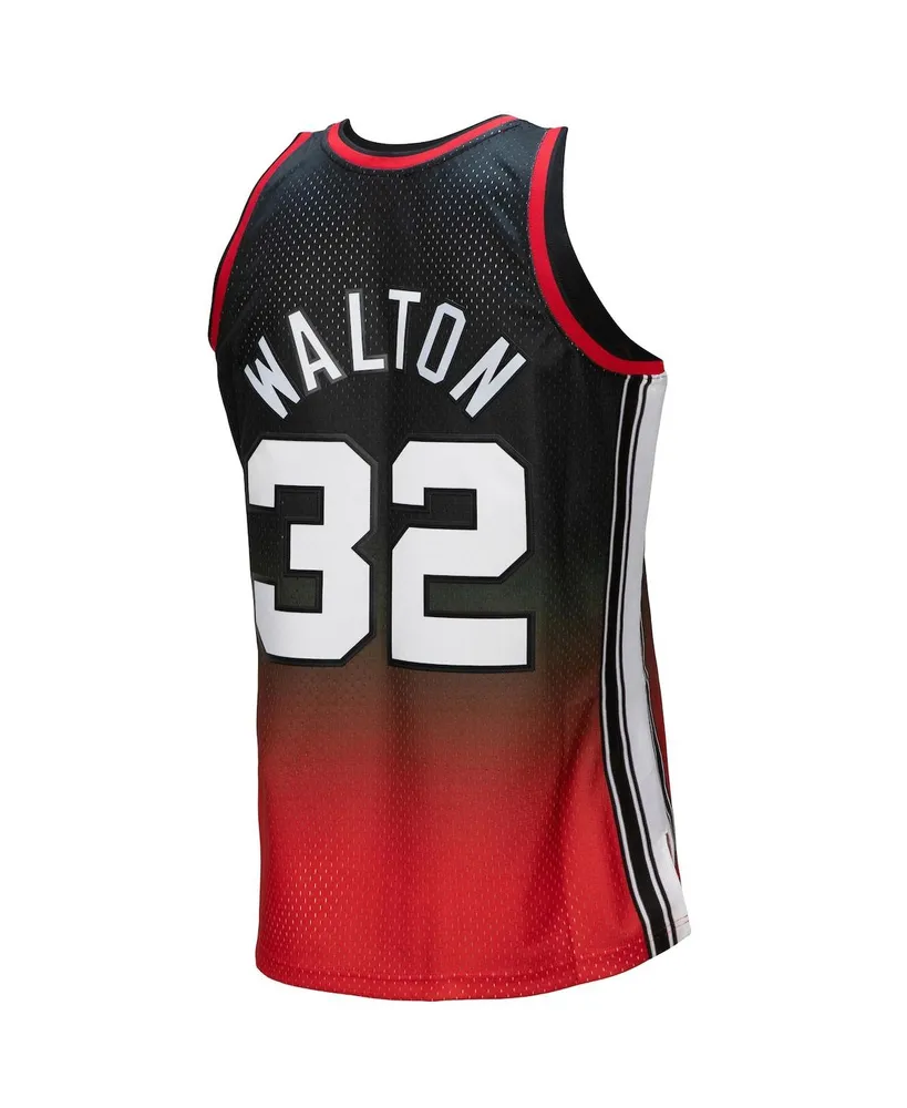 Men's Mitchell & Ness Bill Walton Red, Black Portland Trail Blazers 1976/77 Hardwood Classics Fadeaway Swingman Player Jersey