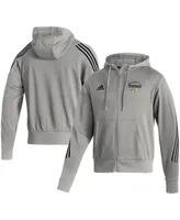 Men's adidas Heathered Gray Nashville Predators Fashion Full-Zip Hoodie