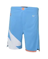 Big Boys Nike Light Blue La Clippers 2021/22 City Edition Courtside Swingman Shorts
