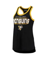 Women's G-iii Sports by Carl Banks Black Pittsburgh Penguins Showdown Slub Racerback Tank Top