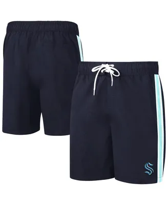 Men's G-iii Sports by Carl Banks Deep Sea Blue Seattle Kraken Sand Beach Swim Shorts