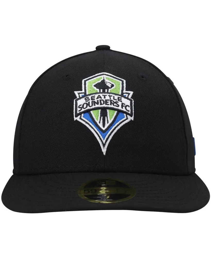 Men's New Era Black Seattle Sounders Fc Primary Logo Low Profile 59FIFTY Fitted Hat