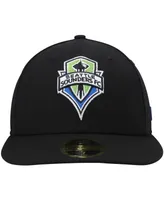 Men's New Era Black Seattle Sounders Fc Primary Logo Low Profile 59FIFTY Fitted Hat