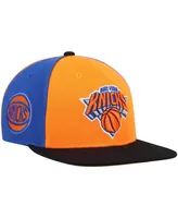 Men's Mitchell & Ness Orange New York Knicks On The Block Snapback Hat