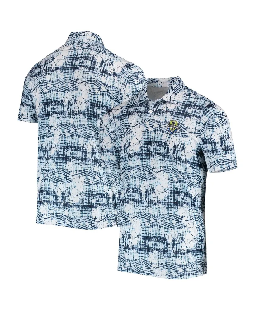 Men's Antigua Blue Seattle Sounders Fc Vivid Polo Shirt