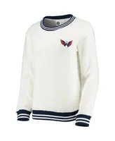 Women's Concepts Sport Cream and Navy Washington Capitals Granite Sherpa Pullover Sweatshirt