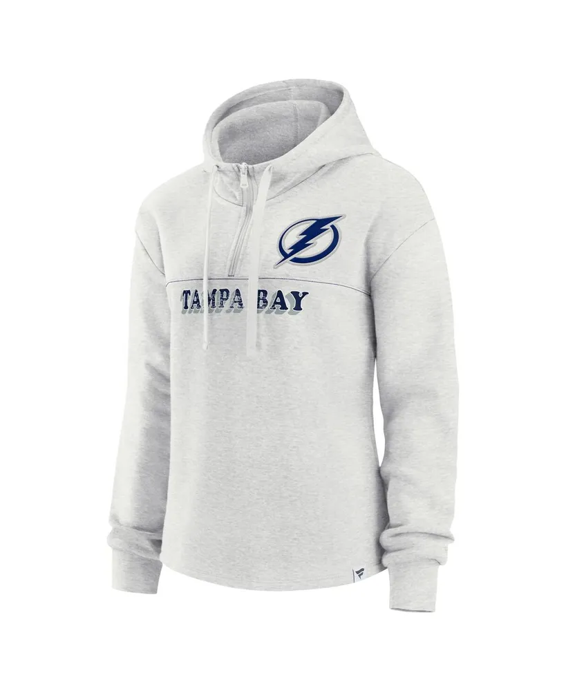 Women's Fanatics Ash Tampa Bay Lightning True Classics Legacy Quarter-Zip Hoodie