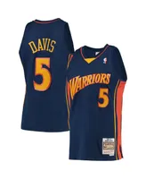 Men's Mitchell & Ness Baron Davis Navy Golden State Warriors 2006-07 Hardwood Classics Swingman Player Jersey