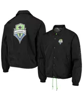 Men's The Wild Collective Black Seattle Sounders Fc Coaches Full-Snap Jacket