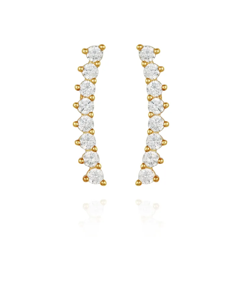 Vince Camuto -Tone Cubic Zirconia Climber Earrings