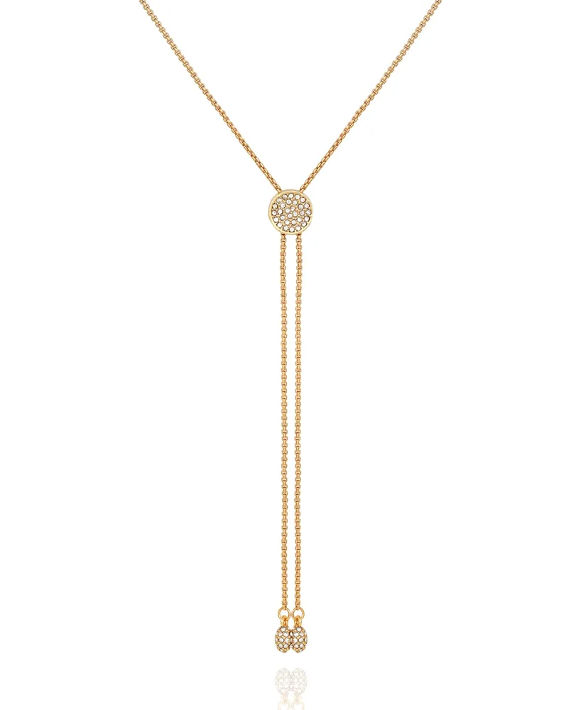 Vince Camuto Gold-Tone Pave Slider Bolo Necklace