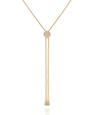 Vince Camuto Gold-Tone Pave Slider Bolo Necklace