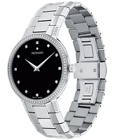 Movado Men's Swiss Faceto Diamond (3/8 ct. t.w.) Stainless Steel Bracelet Watch 39mm