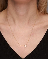 Wrapped Diamond Safety Pin Charm Collector Pendant Necklace (1/20 ct. t.w.) in 10k Gold, 17" + 1" extender, Created for Macy's