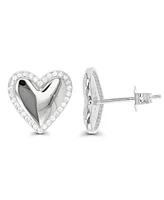 Heart Stud Earrings in 14K Gold Plated or Sterling Silver