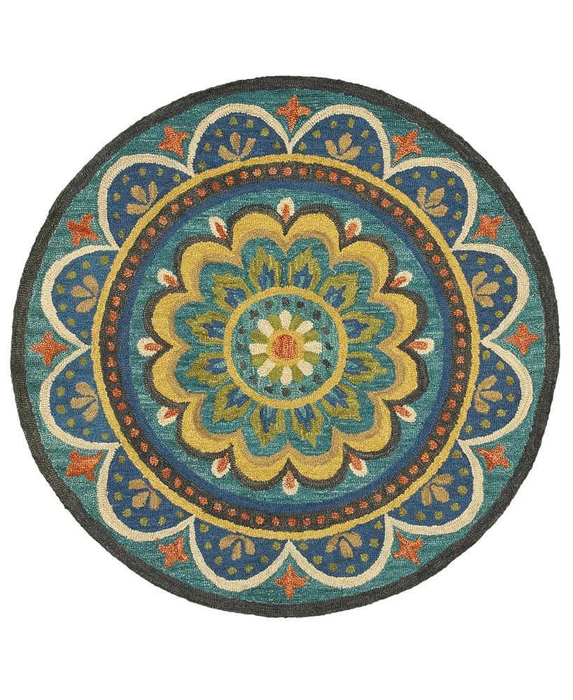 Lr Home Radiance RDC54026 4' x 4' Round Area Rug