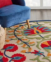 Nourison Home Aloha ALH20 7'10" x 7'10" Round Outdoor Area Rug