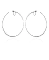 Vince Camuto Silver-Tone Clip-On Extra Large Open Hoop Earrings - Silver