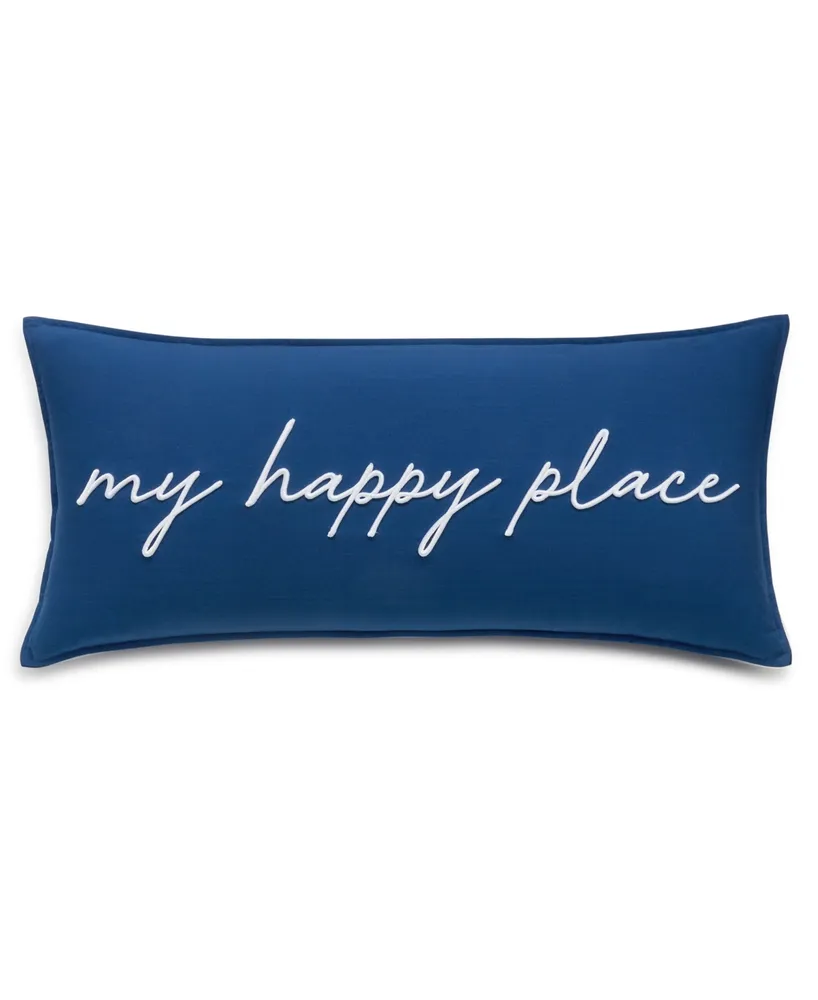 Charter Club Damask Designs My Happy Place Decorative Pillow, 14" x 30",, Created for Macy's