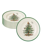 Spode Christmas Tree Dinner Plates, Set of 8