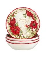 Certified International Winter's Medley 4 Piece Soup Bowl Set