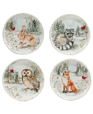 Certified International Winter's Walk 4 Piece Dessert Plate Set