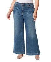 Jessica Simpson Trendy Plus Size True Love Trouser Wide-Leg Jeans