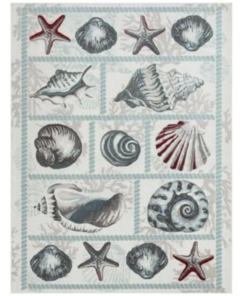 Global Rug Designs Aquatic Sea Shells 13679 Area Rug