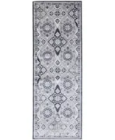 Feizy Macklaine R39FV 2'10" x 7'10" Runner Area Rug - Silver