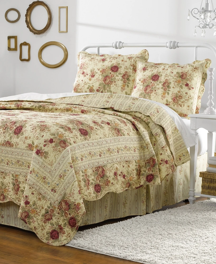 Greenland Home Fashions Antique Quilt Set, 3-Piece Full - Queen