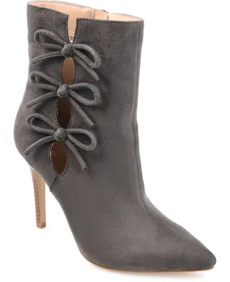 Journee Collection Women's Deandra Bow Detail Stiletto Dress Booties