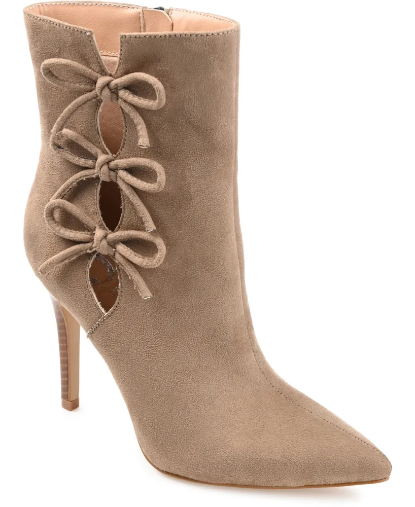 Journee Collection Women's Deandra Bow Detail Stiletto Dress Booties