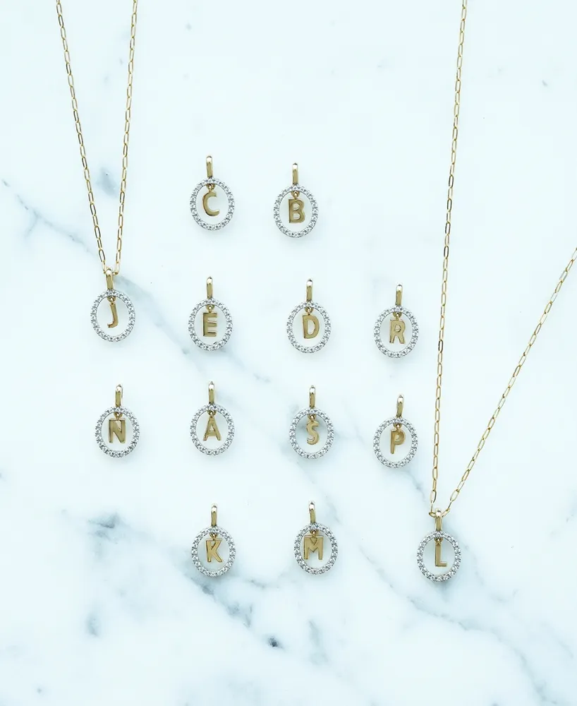 Wrapped Diamond Initial "B" 18" Pendant Necklace (1/10 ct. t.w.) in 14k Gold, Created for Macy's