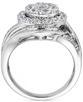 Diamond Round & Baguette Swirl Ring (2-1/2 ct. t.w.) in 14k White Gold