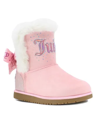 Juicy Couture Little Girls Cozy Faux Fur Rhinestone Boots